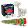 Light Line Kit - SPT-1 C9 25' White Cord, 12" Spacing, 13 Red And 12 Green Bulbs, With 2 Male And Female Slide On Plugs -Christmas Decor Sale llk 9251 w 12 rg 1