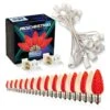 Light Line Kit - SPT-1 C9 25' White Cord, 12" Spacing, 13 Warm White And 12 Red Bulbs, With 2 Male And Female Slide On Plugs -Christmas Decor Sale llk 9251 w 12 rww 1 1