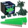 Light Line Kit - SPT-1 C9 50' Green Cord, 12" Spacing, 50 Green Bulbs, With 3 Male And Female Slide On Plugs -Christmas Decor Sale llk 951 g 12 g 2