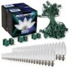 Light Line Kit - SPT-1 C9 50' Green Cord, 12" Spacing, 50 Pure White Bulbs, With 3 Male And Female Slide On Plugs 1 Light Line Kit - SPT-1 C9 50' Green Cord, 12" Spacing, 50 Pure White Bulbs, With 3 Male And Female Slide On Plugs -Christmas Decor Sale llk 951 g 12 pw 1