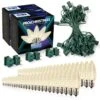 Light Line Kit - SPT-1 C9 50' Green Cord, 12" Spacing, 50 Warm White Bulbs, With 3 Male And Female Slide On Plugs -Christmas Decor Sale llk 951 g 12 ww 2