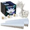 Light Line Kit - SPT-1 C9 50' White Cord, 12" Spacing, 50 Cool White Bulbs, With 3 Male And Female Slide On Plugs -Christmas Decor Sale llk 951 w 12 cw 2