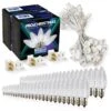 Light Line Kit - SPT-1 C9 50' White Cord, 12" Spacing, 50 Pure White Bulbs, With 3 Male And Female Slide On Plugs