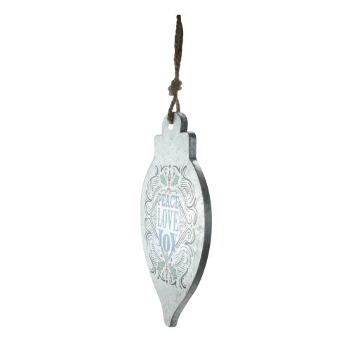 Northlight 20" Silver And Blue 'Peace Love Joy' Finial Christmas Wall Hanging Ornament 4 Northlight 20" Silver And Blue 'Peace Love Joy' Finial Christmas Wall Hanging Ornament - Image 2