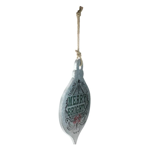 Northlight 20" Silver And Green 'Merry Bright' Onion Christmas Wall Hanging Ornament 4 Northlight 20" Silver And Green 'Merry Bright' Onion Christmas Wall Hanging Ornament - Image 2