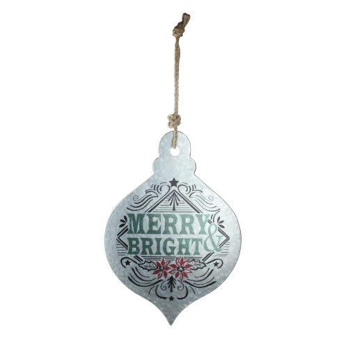 Northlight 20" Silver And Green 'Merry Bright' Onion Christmas Wall Hanging Ornament 3 Northlight 20" Silver And Green 'Merry Bright' Onion Christmas Wall Hanging Ornament