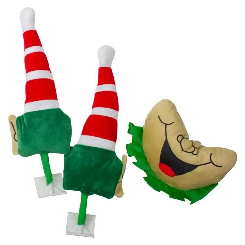 Christmas Central 19" Red And Green Elf Christmas Car Decorating Kit - Universal Size 4 Christmas Central 19" Red And Green Elf Christmas Car Decorating Kit - Universal Size - Image 2