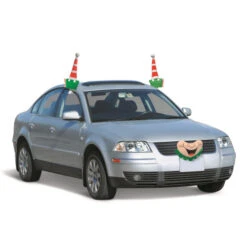 Christmas Central 19" Red And Green Elf Christmas Car Decorating Kit - Universal Size
