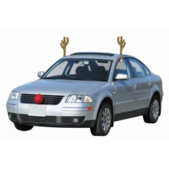 Christmas Central 19" Brown And Red Reindeer Christmas Car Decorating Kit - Universal Size