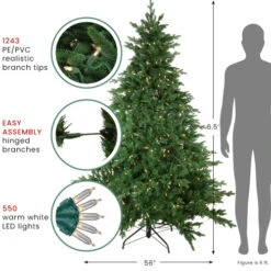 Northlight Real Touch™? Pre-Lit Full Minnesota Balsam Fir Artificial Christmas Tree - 6.5' - Warm White LED -Christmas Decor Sale northlight 20sp15067 thumbnail dec6 2023 74684.1701883384