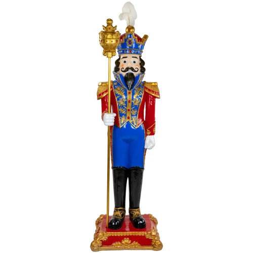 Northlight Regal Commercial Christmas Nutcracker Soldier With Scepter - 6.5' - Red And Blue 3 Northlight Regal Commercial Christmas Nutcracker Soldier With Scepter - 6.5' - Red And Blue
