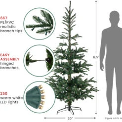 Northlight Real Touch™? Pre-Lit Pencil Nordmann Fir Artificial Christmas Tree - 6.5' - Warm Clear LED Lights -Christmas Decor Sale northlight j00086 thumbnail dec27 2023 39285.1704379444