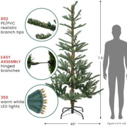 Northlight Real Touch™? Pre-Lit Nordmann Fir Artificial Christmas Tree - 7.5' - Warm Clear LED Lights -Christmas Decor Sale northlight j00087 thumbnail dec27 2023 79521.1725933197