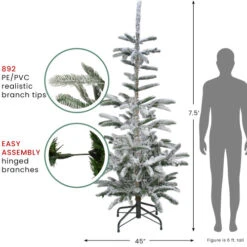 Northlight Real Touch™? Slim Flocked Nordmann Fir Artificial Christmas Tree - Unlit - 7.5' -Christmas Decor Sale northlight j00091 thumbnail dec27 2023 44545.1705602195