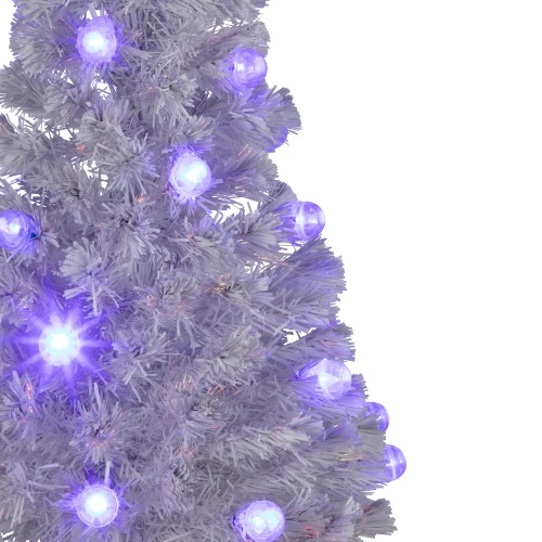 Pre-Lit Medium Iridescent Fiber Optic Artificial Christmas Tree - 4' - White - Blue LED Lights 4 Pre-Lit Medium Iridescent Fiber Optic Artificial Christmas Tree - 4' - White - Blue LED Lights - Image 2