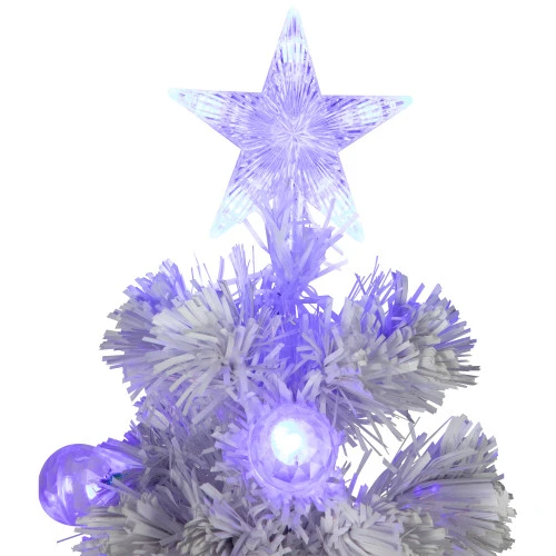 Pre-Lit Medium Iridescent Fiber Optic Artificial Christmas Tree - 4' - White - Blue LED Lights 5 Pre-Lit Medium Iridescent Fiber Optic Artificial Christmas Tree - 4' - White - Blue LED Lights - Image 3