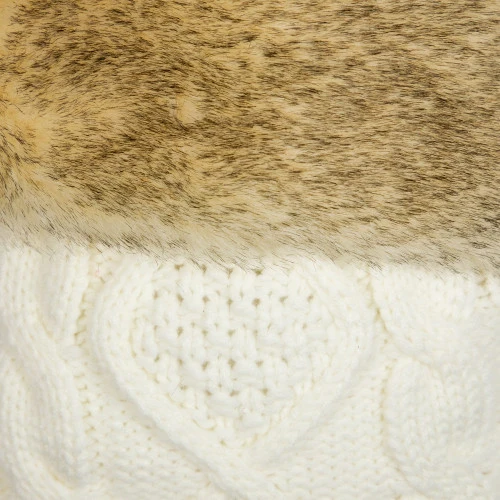 Northlight Cable Knit Christmas Stocking With Faux Fur Cuff - 20.5" - Cream And Beige 7 Northlight Cable Knit Christmas Stocking With Faux Fur Cuff - 20.5" - Cream And Beige - Image 5