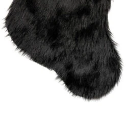 Northlight Sable Faux Fur Christmas Stocking With Pom Poms - 20.5" - Black -Christmas Decor Sale northlight l96624 03 37752.1713471514