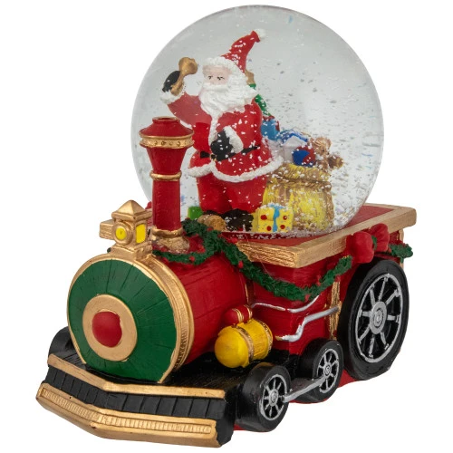 Santa Claus Musical Train Christmas Snow Globe - 6" 5 Santa Claus Musical Train Christmas Snow Globe - 6" - Image 3