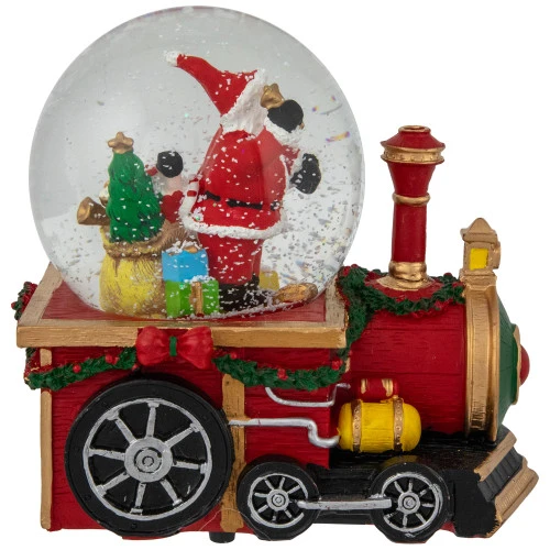 Santa Claus Musical Train Christmas Snow Globe - 6" 6 Santa Claus Musical Train Christmas Snow Globe - 6" - Image 4