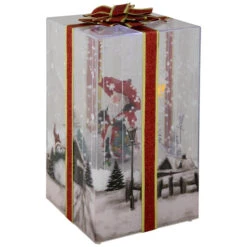 Northlight Musical Santa Lighted Snowing Gift Box With Ribbon Christmas Decoration - 12" -Christmas Decor Sale northlight r99315 03 62877.1702315858