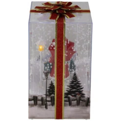 Northlight Musical Santa Lighted Snowing Gift Box With Ribbon Christmas Decoration - 12" -Christmas Decor Sale northlight r99315 04 90580.1701278220