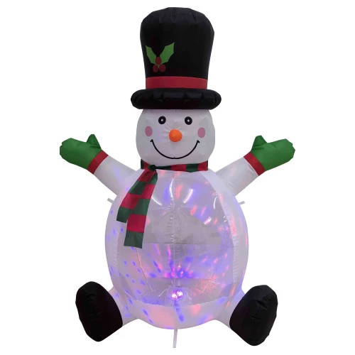 Northlight Lighted Inflatable Snowman With Top Hat Outdoor Christmas Decoration - 4' 4 Northlight Lighted Inflatable Snowman With Top Hat Outdoor Christmas Decoration - 4' - Image 2