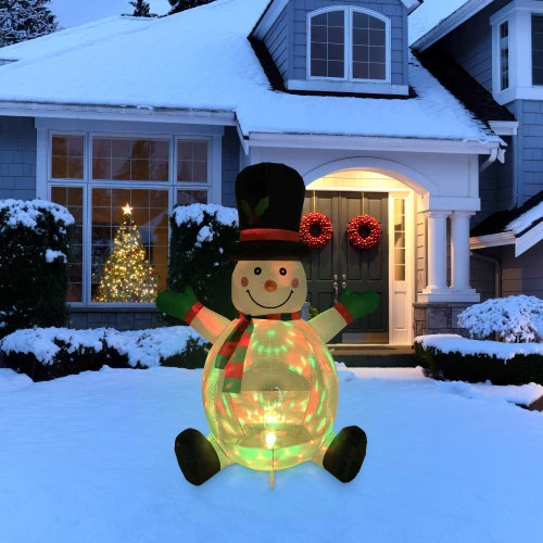 Northlight Lighted Inflatable Snowman With Top Hat Outdoor Christmas Decoration - 4' 3 Northlight Lighted Inflatable Snowman With Top Hat Outdoor Christmas Decoration - 4'