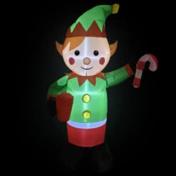 Northlight Lighted Inflatable Elf Outdoor Christmas Decoration - 4.25' -Christmas Decor Sale northlight rp96508 on20black204ft 68877.1723684237