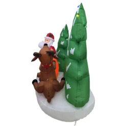 Northlight LED Lighted Inflatable Santa And Reindeer Outdoor Christmas Decoration - 8' -Christmas Decor Sale northlight rp96511 02 30691.1723684239