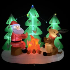 Northlight LED Lighted Inflatable Santa And Reindeer Outdoor Christmas Decoration - 8' -Christmas Decor Sale northlight rp96511 on20black208ft 99296.1723684239