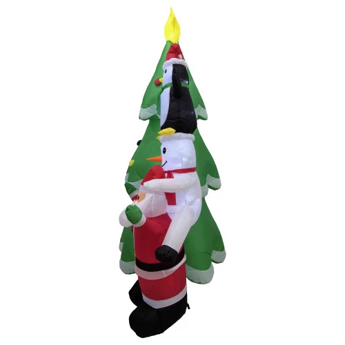 Northlight LED Lighted Inflatable Christmas Tree With Santa And Friends Outdoor Decoration - 8.25' 6 Northlight LED Lighted Inflatable Christmas Tree With Santa And Friends Outdoor Decoration - 8.25' - Image 4