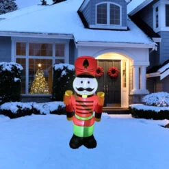 Northlight LED Lighted Inflatable Soldier Nutcracker Outdoor Christmas Decoration - 4.25'