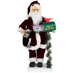 Northlight Animated And Musical Santa Claus Figure With Lighted "Merry Christmas" Mailbox - 30" -Christmas Decor Sale northlight rp97223 01 02574.1722041287
