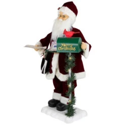 Northlight Animated And Musical Santa Claus Figure With Lighted "Merry Christmas" Mailbox - 30" -Christmas Decor Sale northlight rp97223 02 88484.1722041287