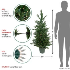 Northlight Real Touch™ Pre-Lit Grande Spruce Artificial Potted Christmas Tree - 4' - Clear Lights -Christmas Decor Sale northlight v94168 thumbnail nov15 2023 08510.1700154050