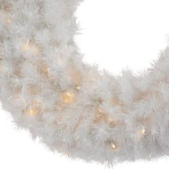 Northlight Pre-Lit White Alaskan Pine Artificial Christmas Wreath, 36-Inch, Warm White LED Lights -Christmas Decor Sale northlight v94182 02 75269.1707418292