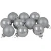 Northlight 10ct Silver Shiny And Matte Glass Ball Christmas Ornaments 1.75" (45mm) -Christmas Decor Sale northlight wy0072820silver 01 11812.1700327071