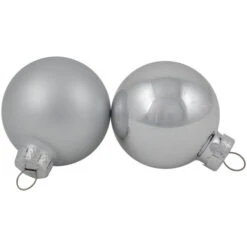 Northlight 10ct Silver Shiny And Matte Glass Ball Christmas Ornaments 1.75" (45mm) -Christmas Decor Sale northlight wy0072820silver 04 79221.1700327070