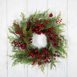 Northlight Frosted Berry And Crabapple Artificial Cedar And Pine Christmas Wreath - 24" - Unlit -Christmas Decor Sale northlight yk95972 floor 01 00616.1709061160
