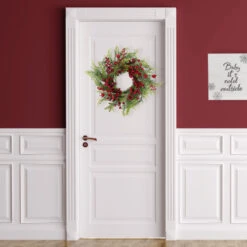 Northlight Frosted Berry And Crabapple Artificial Cedar And Pine Christmas Wreath - 24" - Unlit -Christmas Decor Sale northlight yk95972 styled door 07727.1709061159