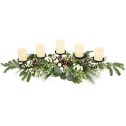 Berries And Eucalyptus Artificial Christmas Candle Holder - 42" -Christmas Decor Sale northlight yk95978 07 99147.1722387416