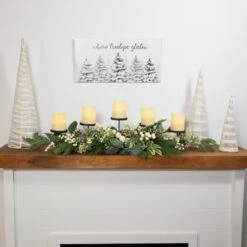 Berries And Eucalyptus Artificial Christmas Candle Holder - 42" -Christmas Decor Sale northlight yk95978 styled 02 60789.1722387417