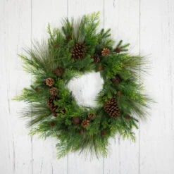 Northlight Real Touch™? Pinecones And Jingle Bells Artificial Christmas Wreath - 26" - Unlit -Christmas Decor Sale northlight yk95982 floor 01 02464.1722387414