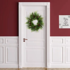 Northlight Real Touch™? Pinecones And Jingle Bells Artificial Christmas Wreath - 26" - Unlit -Christmas Decor Sale northlight yk95982 styled door 94386.1722387417
