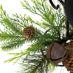 Northlight Pine Cones And Jingle Bell Christmas Pillar Candle Holder - 10" -Christmas Decor Sale northlight yk95983 06 72373.1722387417