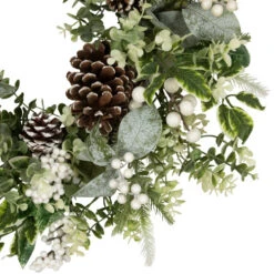 Northlight Real Touch™? Frosted Pinecones And Berries Artificial Christmas Wreath - 24" - Unlit -Christmas Decor Sale northlight yk95990 02 22680.1722387417
