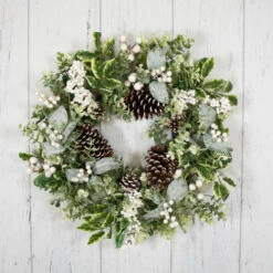 Northlight Real Touch™? Frosted Pinecones And Berries Artificial Christmas Wreath - 24" - Unlit -Christmas Decor Sale northlight yk95990 floor 01 23720.1722387417