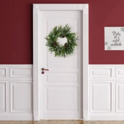 Northlight Frosted Mixed Pine And Cedar Artificial Christmas Wreath - 28" - Unlit -Christmas Decor Sale northlight yk95995 styled door 72333.1722387420