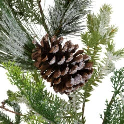 Frosted Mixed Pine And Cedar With Pinecones Artificial Christmas Garland - 5' X 10" - Unlit -Christmas Decor Sale northlight yk95996 03 91948.1722387419